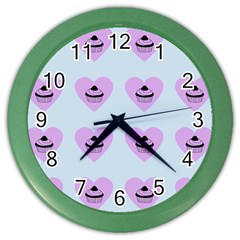 Blue Cupcake Color Wall Clock by snowwhitegirl