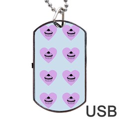 Blue Cupcake Dog Tag Usb Flash (one Side) by snowwhitegirl