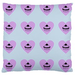 Blue Cupcake Large Cushion Case (two Sides) by snowwhitegirl