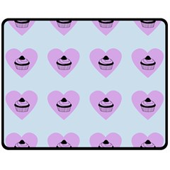 Blue Cupcake Double Sided Fleece Blanket (medium)  by snowwhitegirl