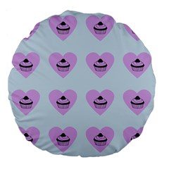 Blue Cupcake Large 18  Premium Flano Round Cushions