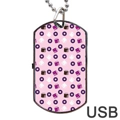 Pink Donuts Dog Tag Usb Flash (two Sides) by snowwhitegirl