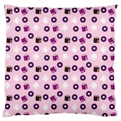 Pink Donuts Large Flano Cushion Case (two Sides)