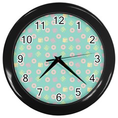 Teal Donuts And Milk Wall Clock (black) by snowwhitegirl