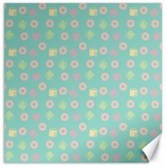 Teal Donuts And Milk Canvas 12  X 12   by snowwhitegirl