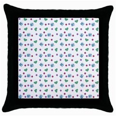 White Milk Hearts Throw Pillow Case (black) by snowwhitegirl