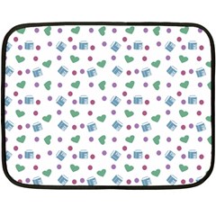 White Milk Hearts Double Sided Fleece Blanket (mini)  by snowwhitegirl