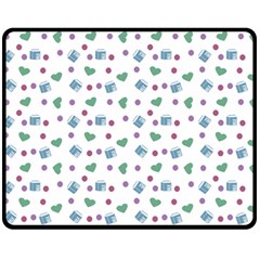 White Milk Hearts Fleece Blanket (medium)  by snowwhitegirl