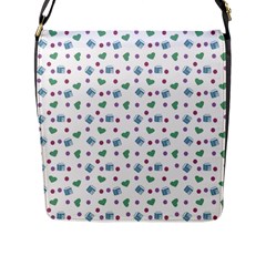 White Milk Hearts Flap Messenger Bag (l)  by snowwhitegirl