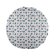 White Milk Hearts Standard 15  Premium Flano Round Cushions by snowwhitegirl