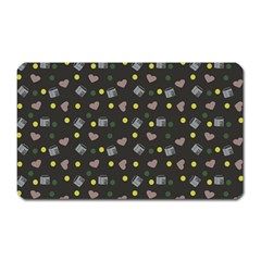 Dark Grey Milk Hearts Magnet (Rectangular)