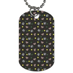 Dark Grey Milk Hearts Dog Tag (One Side)