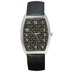 Dark Grey Milk Hearts Barrel Style Metal Watch