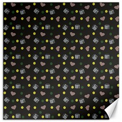 Dark Grey Milk Hearts Canvas 20  x 20  