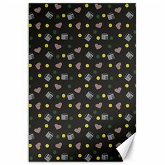 Dark Grey Milk Hearts Canvas 20  x 30  