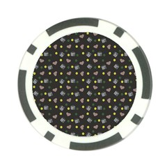 Dark Grey Milk Hearts Poker Chip Card Guard