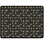 Dark Grey Milk Hearts Fleece Blanket (Large)  80 x60  Blanket Front