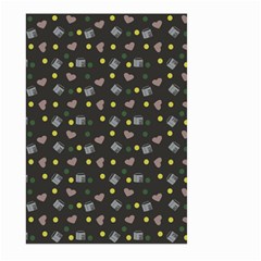 Dark Grey Milk Hearts Large Garden Flag (Two Sides)