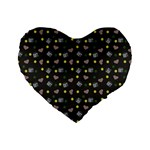 Dark Grey Milk Hearts Standard 16  Premium Heart Shape Cushions Front