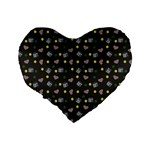 Dark Grey Milk Hearts Standard 16  Premium Heart Shape Cushions Back