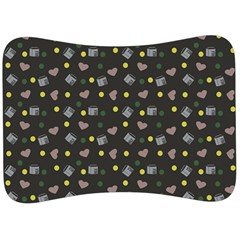 Dark Grey Milk Hearts Velour Seat Head Rest Cushion by snowwhitegirl