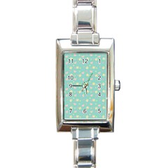 Teal Milk Hearts Rectangle Italian Charm Watch