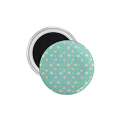 Teal Milk Hearts 1.75  Magnets