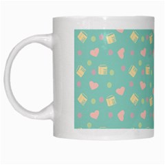 Teal Milk Hearts White Mugs by snowwhitegirl