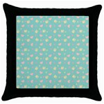 Teal Milk Hearts Throw Pillow Case (Black) Front