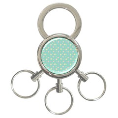 Teal Milk Hearts 3-Ring Key Chains