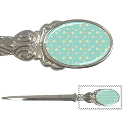 Teal Milk Hearts Letter Opener