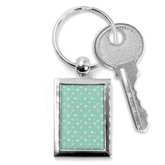 Teal Milk Hearts Key Chains (Rectangle) 