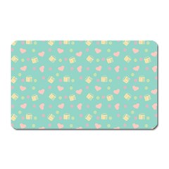 Teal Milk Hearts Magnet (Rectangular)