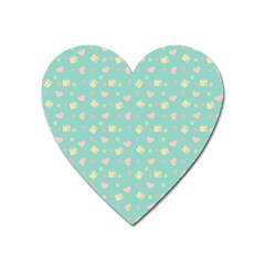 Teal Milk Hearts Heart Magnet