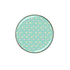 Teal Milk Hearts Hat Clip Ball Marker by snowwhitegirl