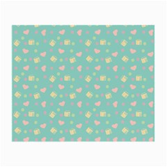 Teal Milk Hearts Small Glasses Cloth