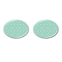 Teal Milk Hearts Cufflinks (Oval)