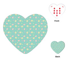 Teal Milk Hearts Playing Cards (Heart) 