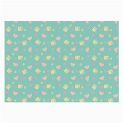 Teal Milk Hearts Large Glasses Cloth