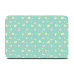 Teal Milk Hearts Plate Mats