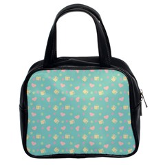 Teal Milk Hearts Classic Handbags (2 Sides)