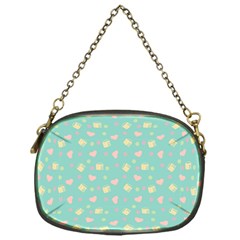 Teal Milk Hearts Chain Purses (One Side) 