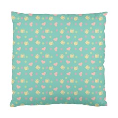 Teal Milk Hearts Standard Cushion Case (One Side)