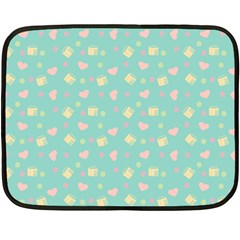 Teal Milk Hearts Fleece Blanket (Mini)