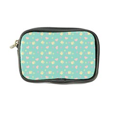 Teal Milk Hearts Coin Purse