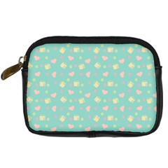 Teal Milk Hearts Digital Camera Cases