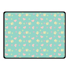 Teal Milk Hearts Fleece Blanket (Small)