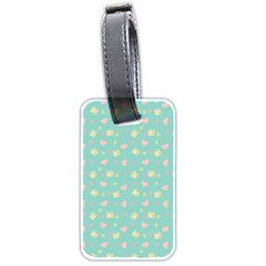 Teal Milk Hearts Luggage Tags (Two Sides)