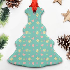 Teal Milk Hearts Ornament (Christmas Tree) 