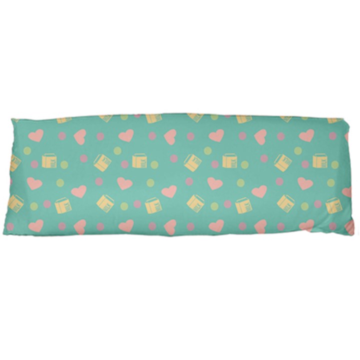 Teal Milk Hearts Body Pillow Case (Dakimakura)